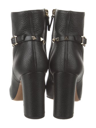 Valentino Rockstud Accents Leather Boots