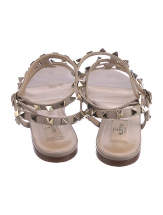 Valentino Rockstud Accents Leather Gladiator Sandals