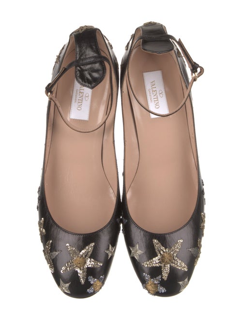 Valentino Leather Sequin Embellishments Pumps