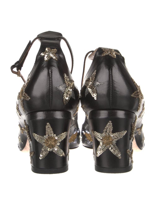Valentino Leather Sequin Embellishments Pumps