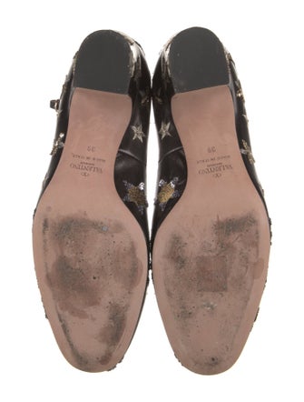 Valentino Leather Sequin Embellishments Pumps