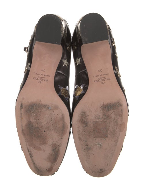 Valentino Leather Sequin Embellishments Pumps