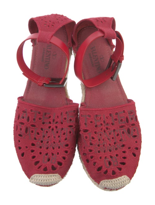 Valentino Rockstud Accents Leather Espadrilles