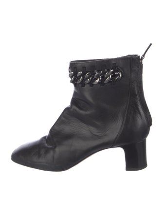 Valentino Leather Chain-Link Accents Boots