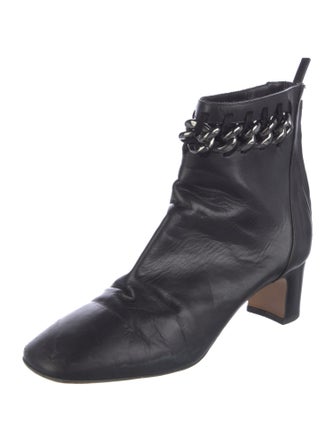Valentino Leather Chain-Link Accents Boots