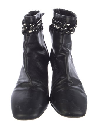 Valentino Leather Chain-Link Accents Boots