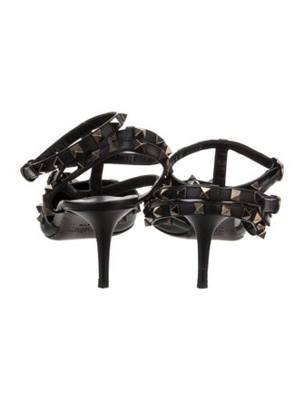 Valentino Rockstud Accents Leather T-Strap Pumps