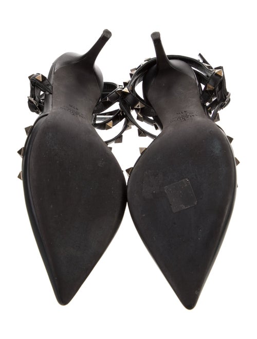 Valentino Rockstud Accents Leather T-Strap Pumps