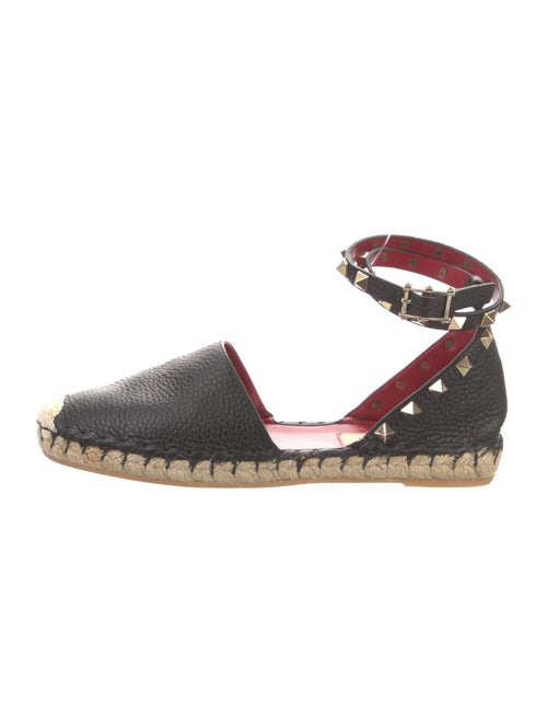 Valentino Rockstud Accents Leather Espadrilles