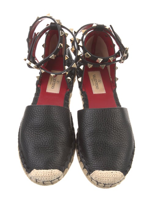 Valentino Rockstud Accents Leather Espadrilles