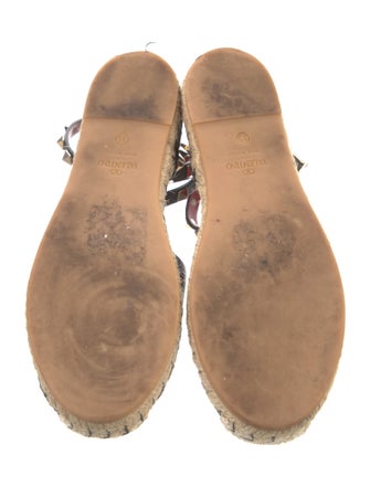 Valentino Rockstud Accents Leather Espadrilles