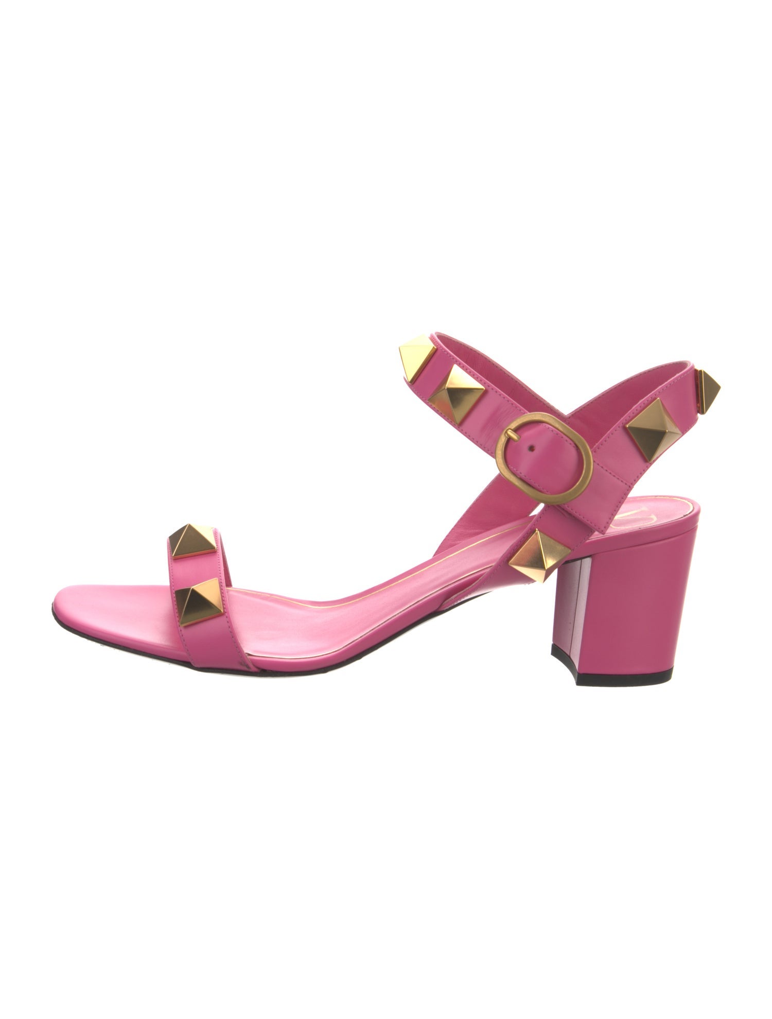 Valentino Rockstud Accents Leather Slingback Sandals