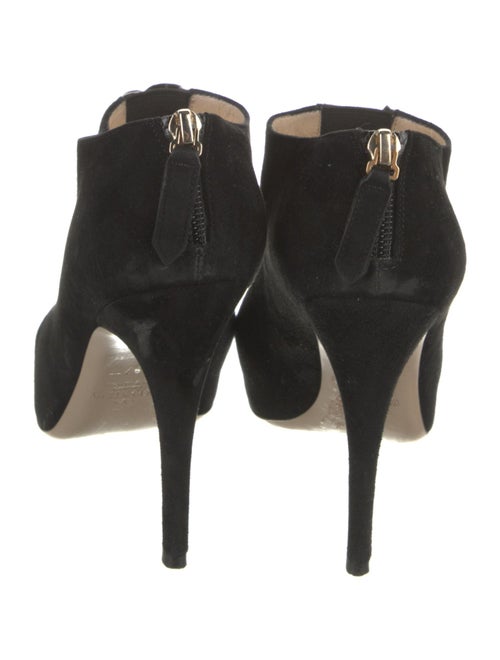 Valentino Suede Ruffle Embellishment Lace-Up Boots