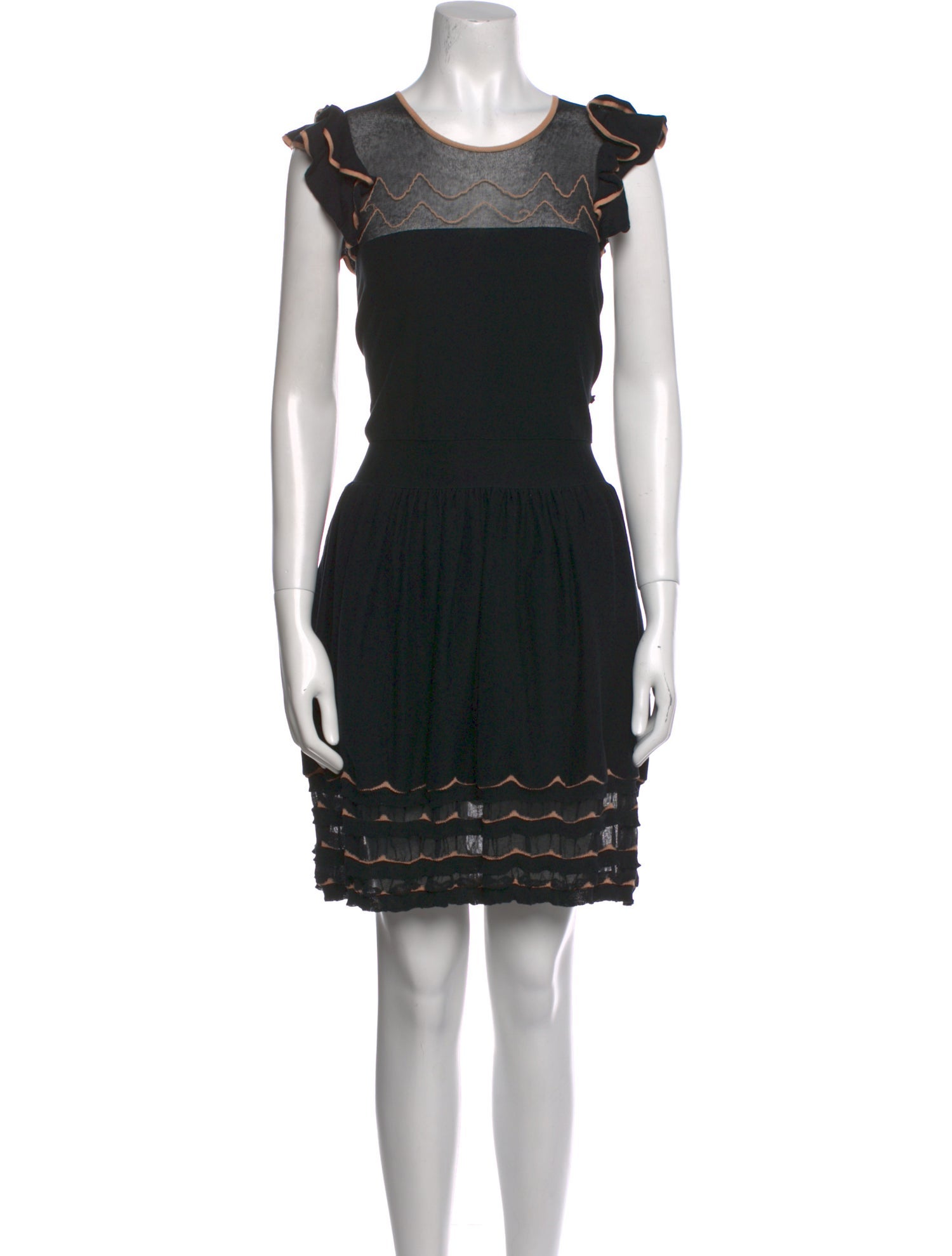 Red Valentino Crew Neck Mini Dress