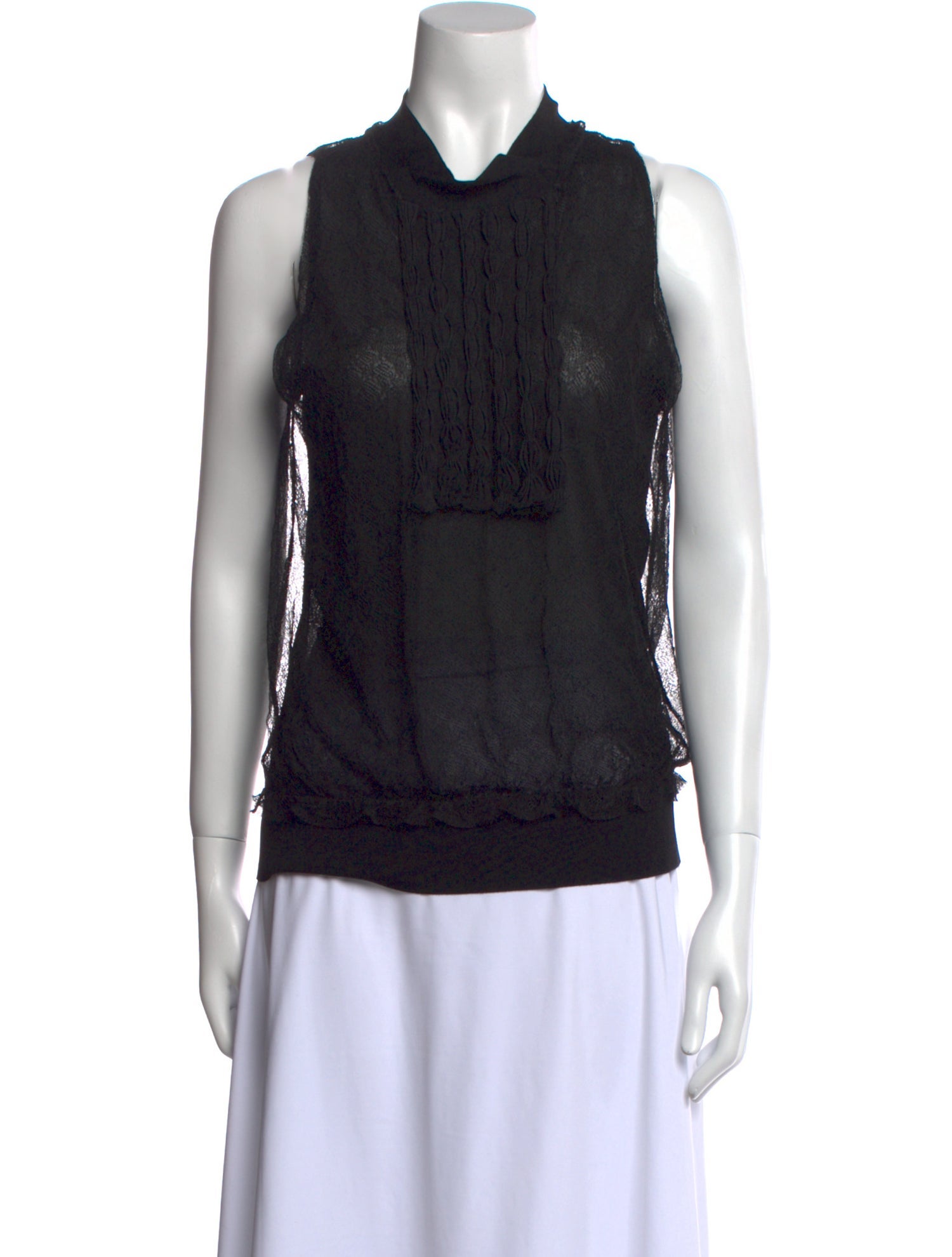 Valentino Mock Neck Sleeveless Top