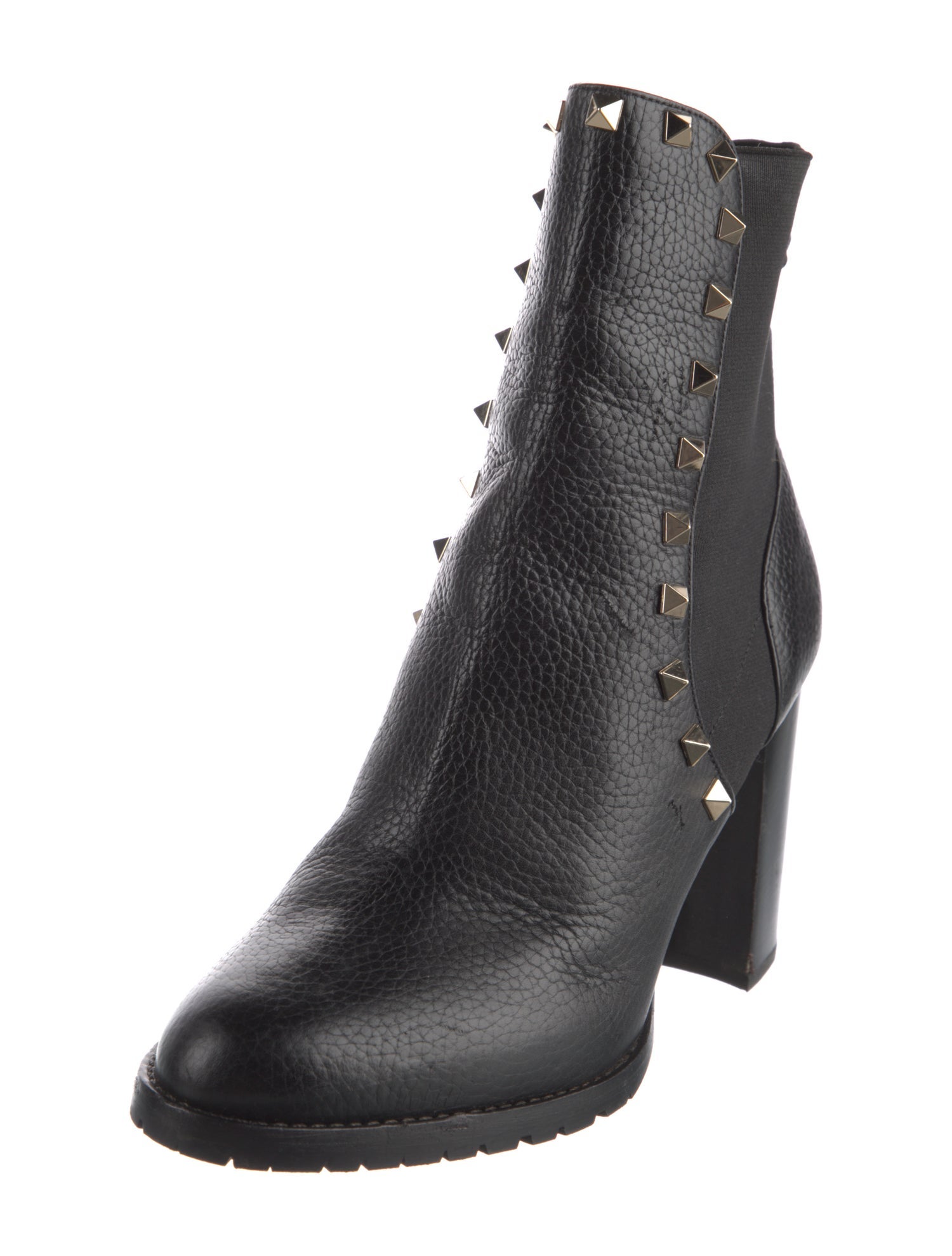 Valentino Rockstud Accents Leather Chelsea Boots