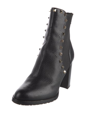 Valentino Rockstud Accents Leather Chelsea Boots