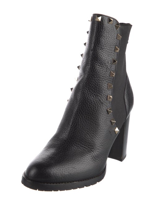 Valentino Rockstud Accents Leather Chelsea Boots