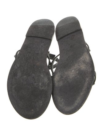 Valentino Rockstud Accents Leather T-Strap Sandals