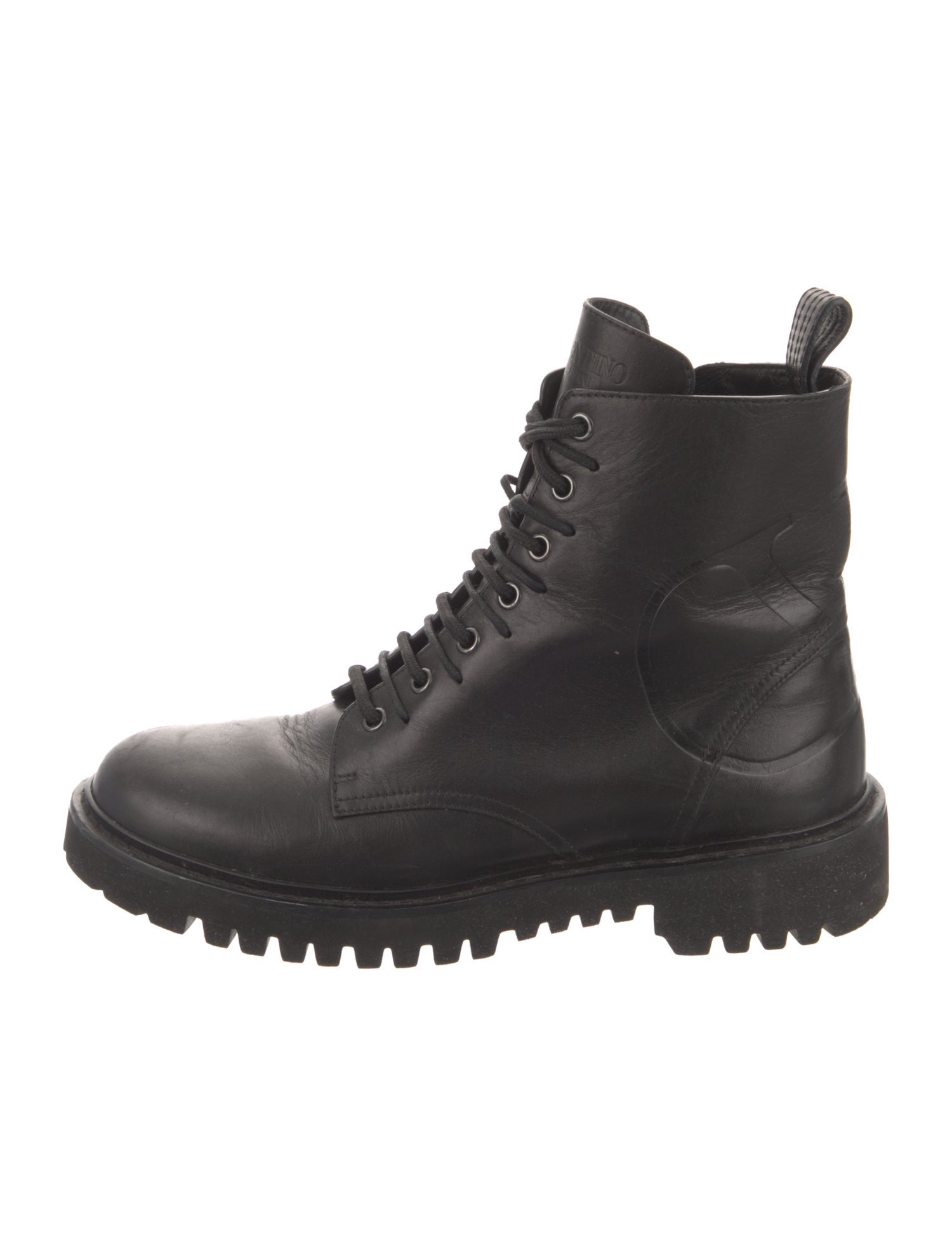 Valentino Leather Combat Boots
