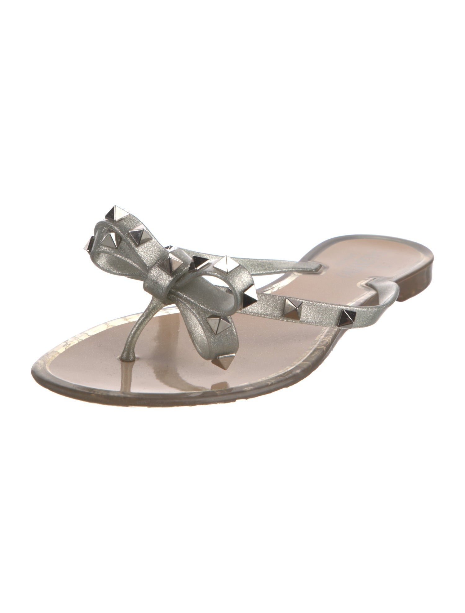 Valentino Rockstud Accents Rubber Slides