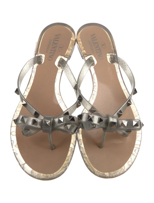Valentino Rockstud Accents Rubber Slides