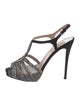 Valentino Suede Mesh Accents T-Strap Pumps