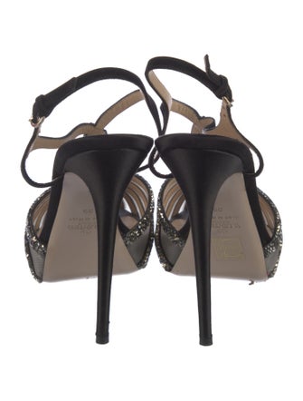 Valentino Suede Mesh Accents T-Strap Pumps