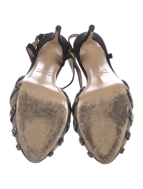 Valentino Suede Mesh Accents T-Strap Pumps