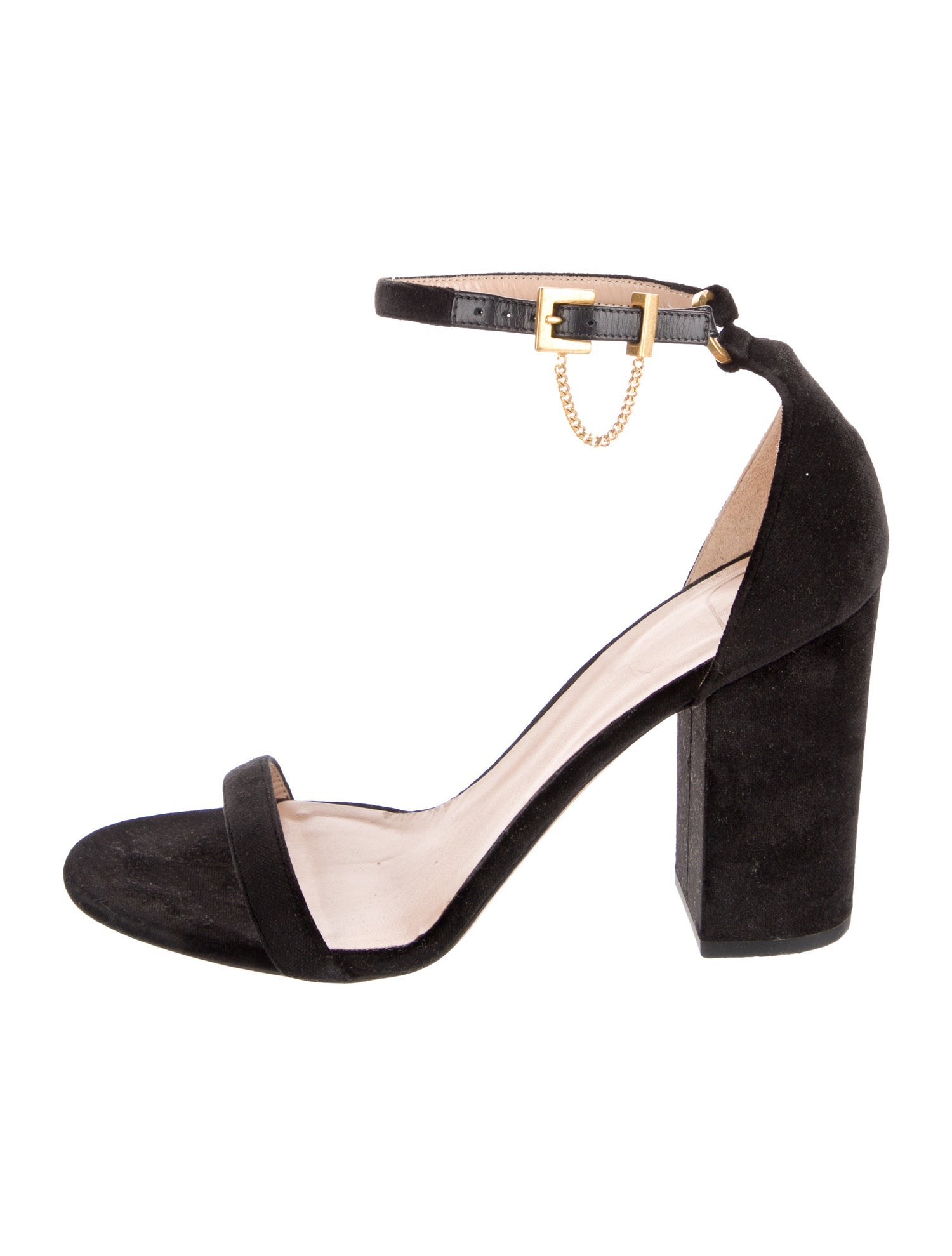 Valentino Velvet Chain-Link Accents Sandals