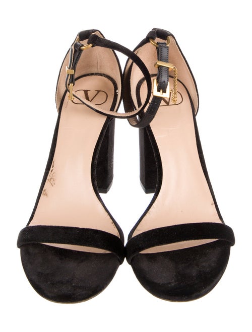 Valentino Velvet Chain-Link Accents Sandals