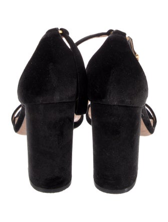 Valentino Velvet Chain-Link Accents Sandals