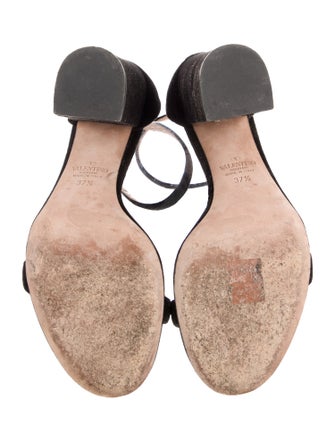 Valentino Velvet Chain-Link Accents Sandals