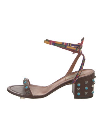 Valentino Rockstud Accents Leather Sandals