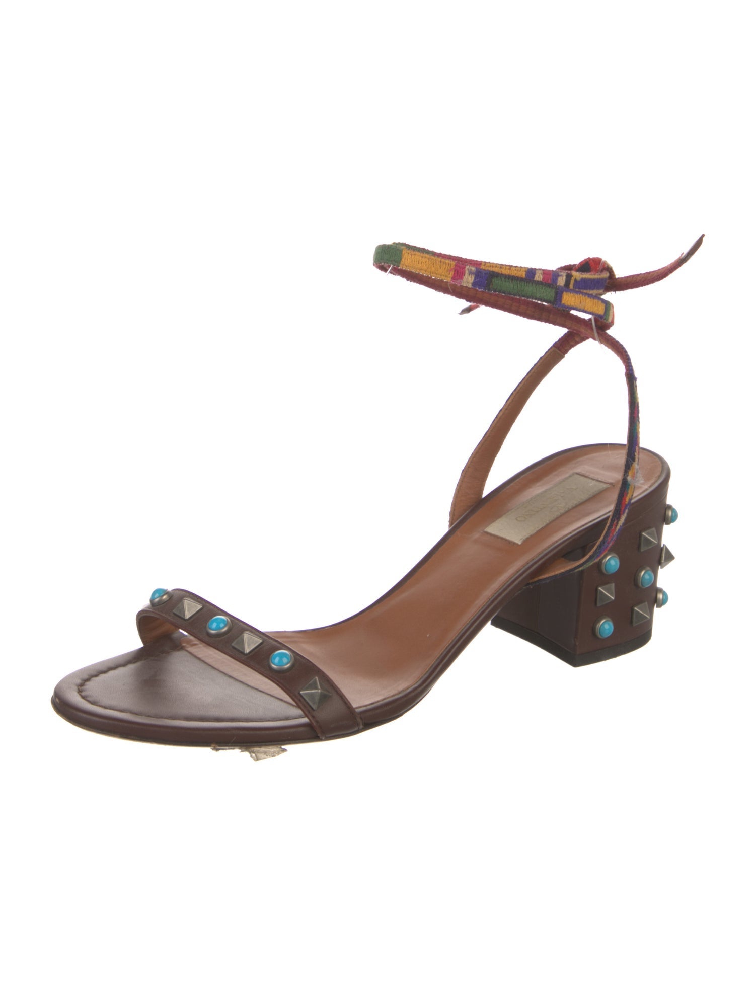Valentino Rockstud Accents Leather Sandals