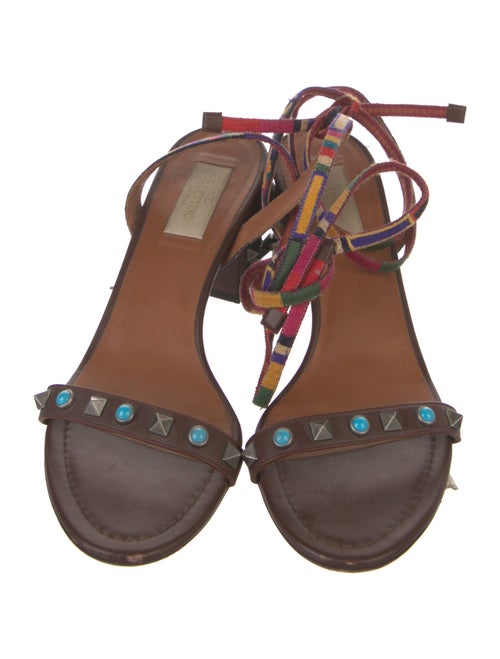 Valentino Rockstud Accents Leather Sandals