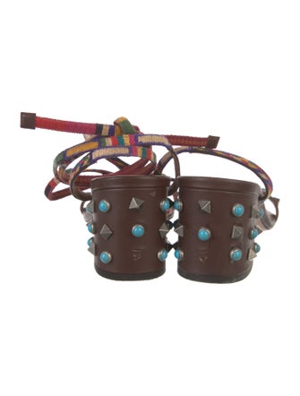 Valentino Rockstud Accents Leather Sandals