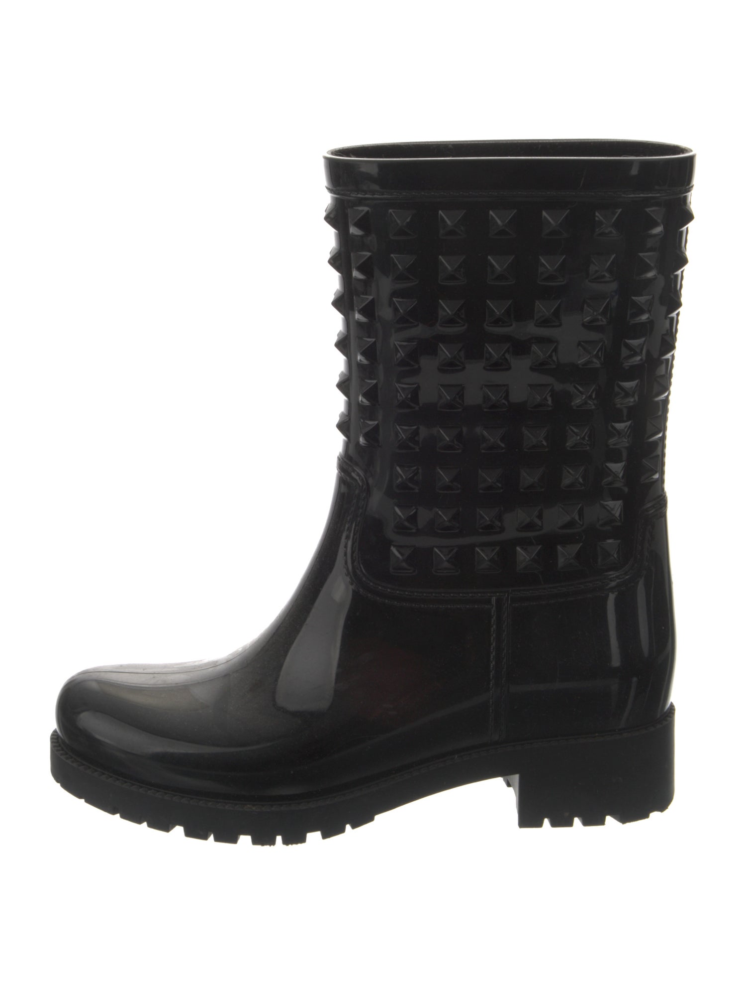 Valentino Rockstud Accents Rubber Rain Boots