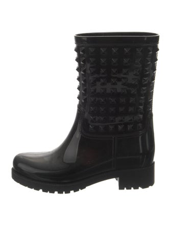 Valentino Rockstud Accents Rubber Rain Boots
