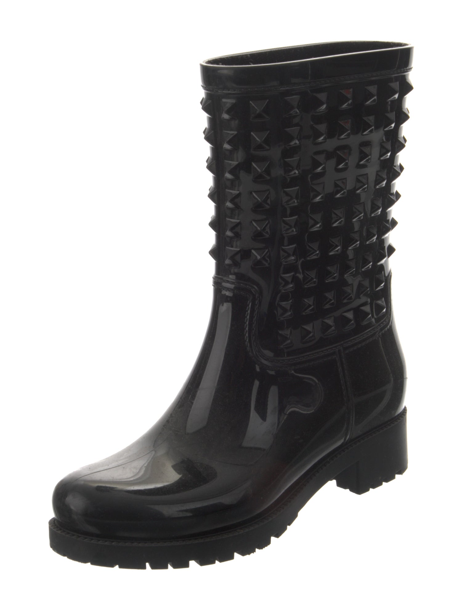 Valentino Rockstud Accents Rubber Rain Boots