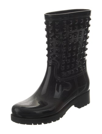 Valentino Rockstud Accents Rubber Rain Boots