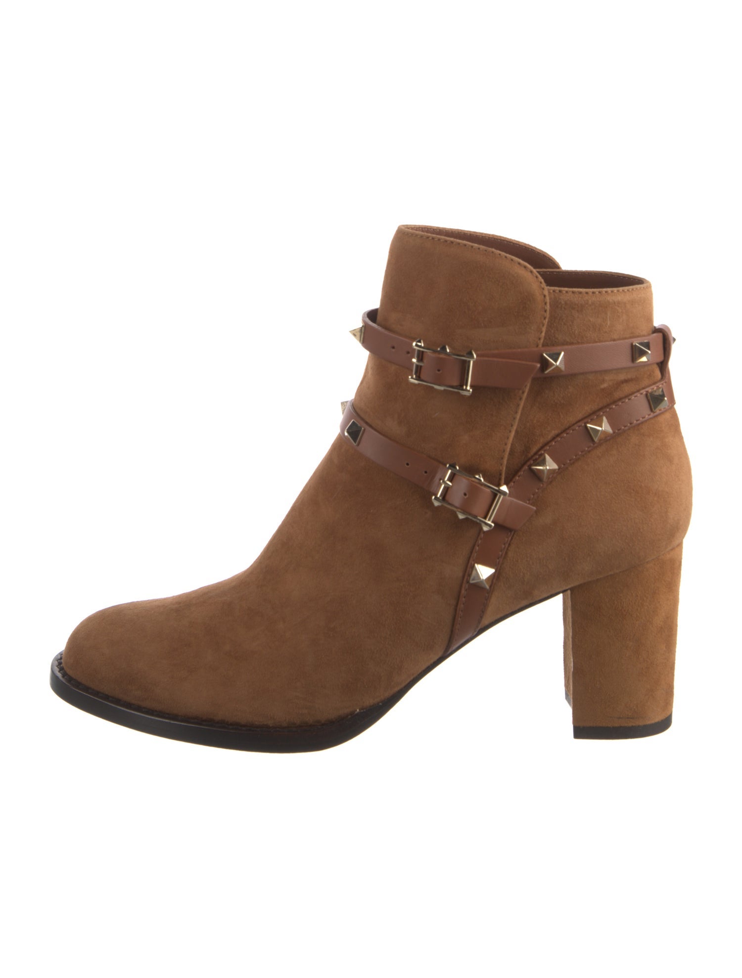 Valentino Rockstud Accents Suede Boots