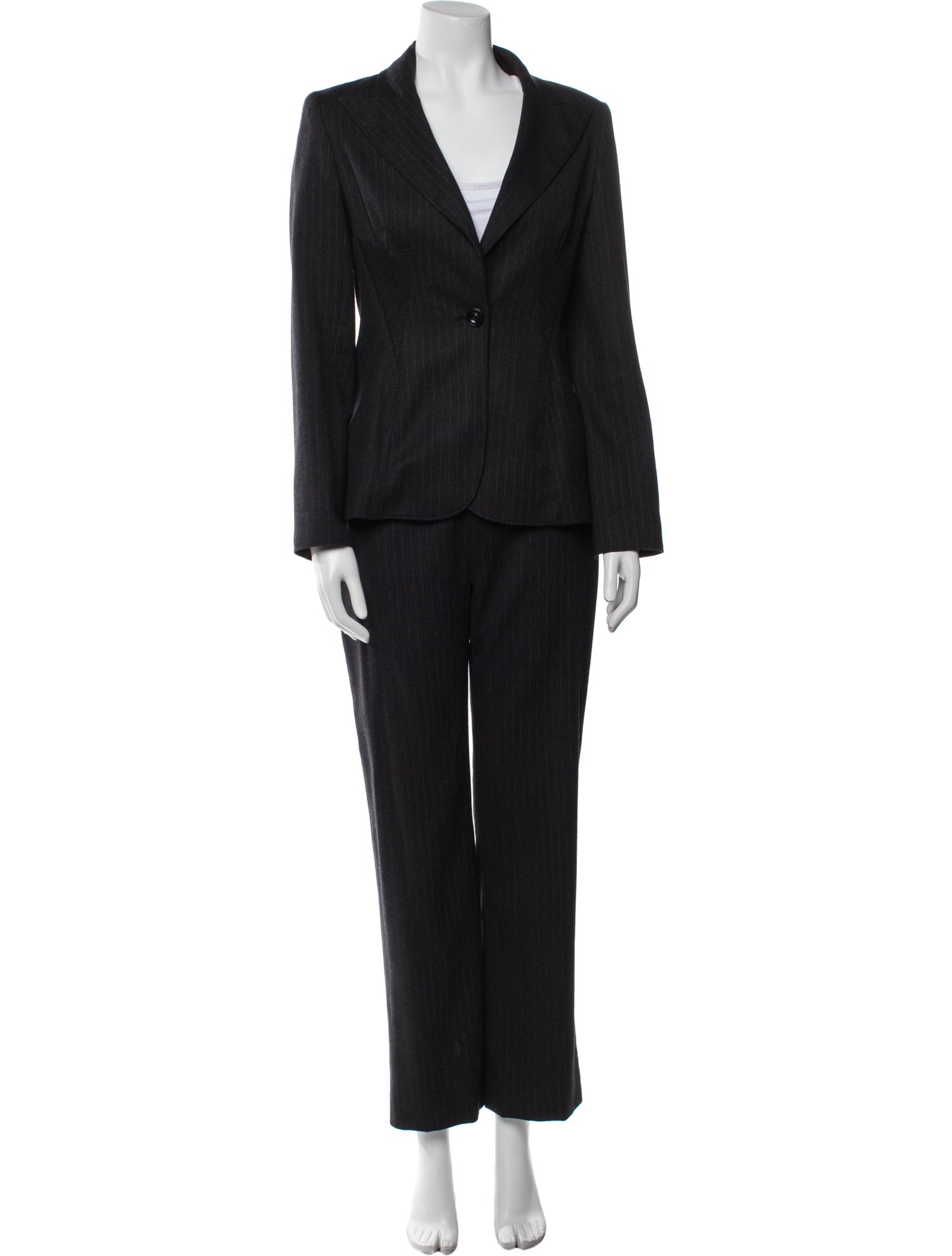 Valentino Virgin Wool Striped Pantsuit
