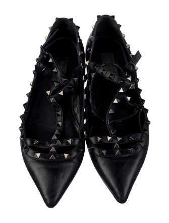 Valentino Rockstud Accents Leather Flats