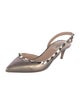 Valentino Rockstud Accents Leather Slingback Pumps