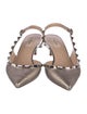 Valentino Rockstud Accents Leather Slingback Pumps