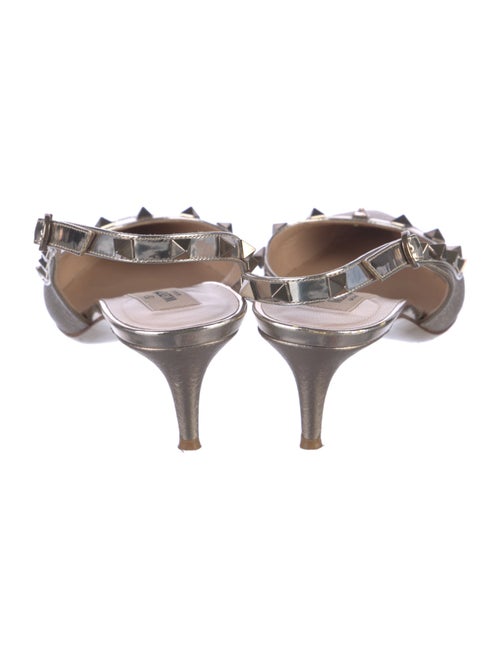 Valentino Rockstud Accents Leather Slingback Pumps