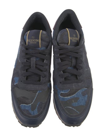 Valentino Rockstud Accents Suede Sneakers