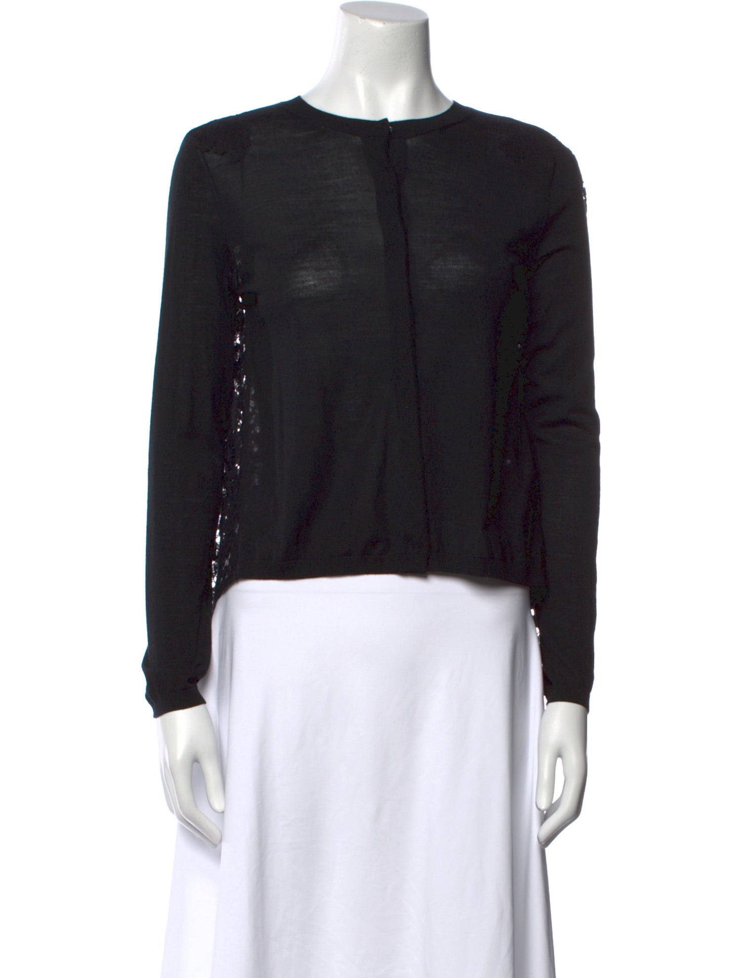 Valentino Virgin Wool Crew Neck Crop Top