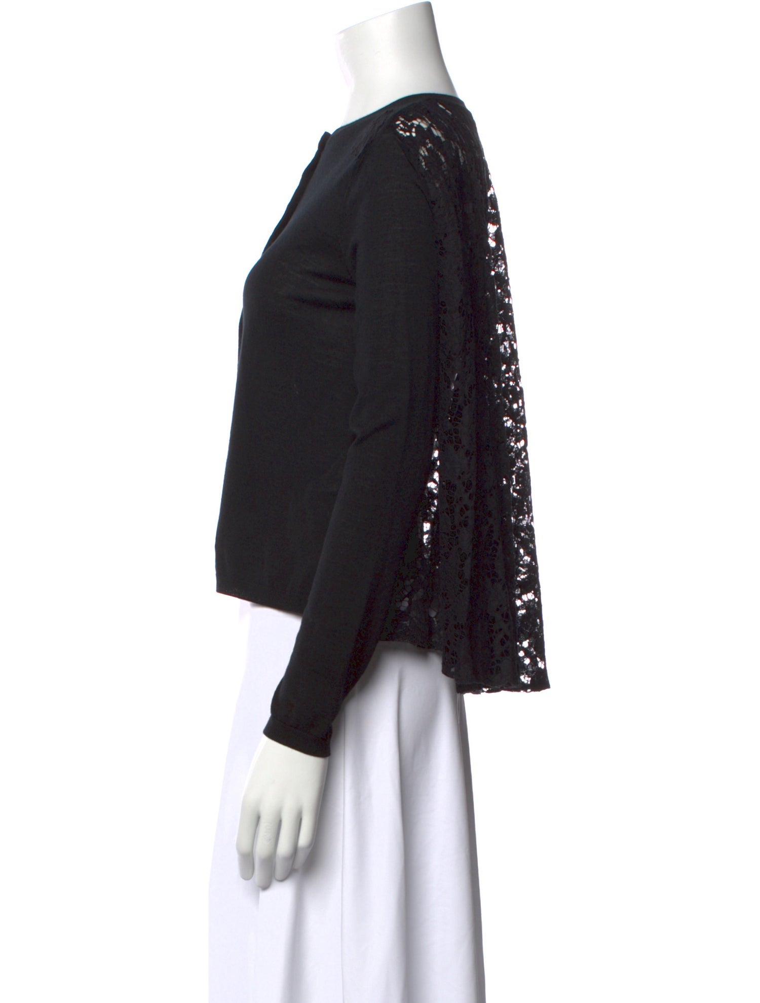 Valentino Virgin Wool Crew Neck Crop Top